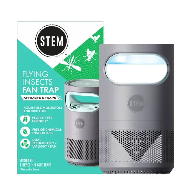 STEM Electric Fan Fly, Gnat and Fruit Fly Trap Indoor Starter Kit - 1 Unit + 5 Refills
