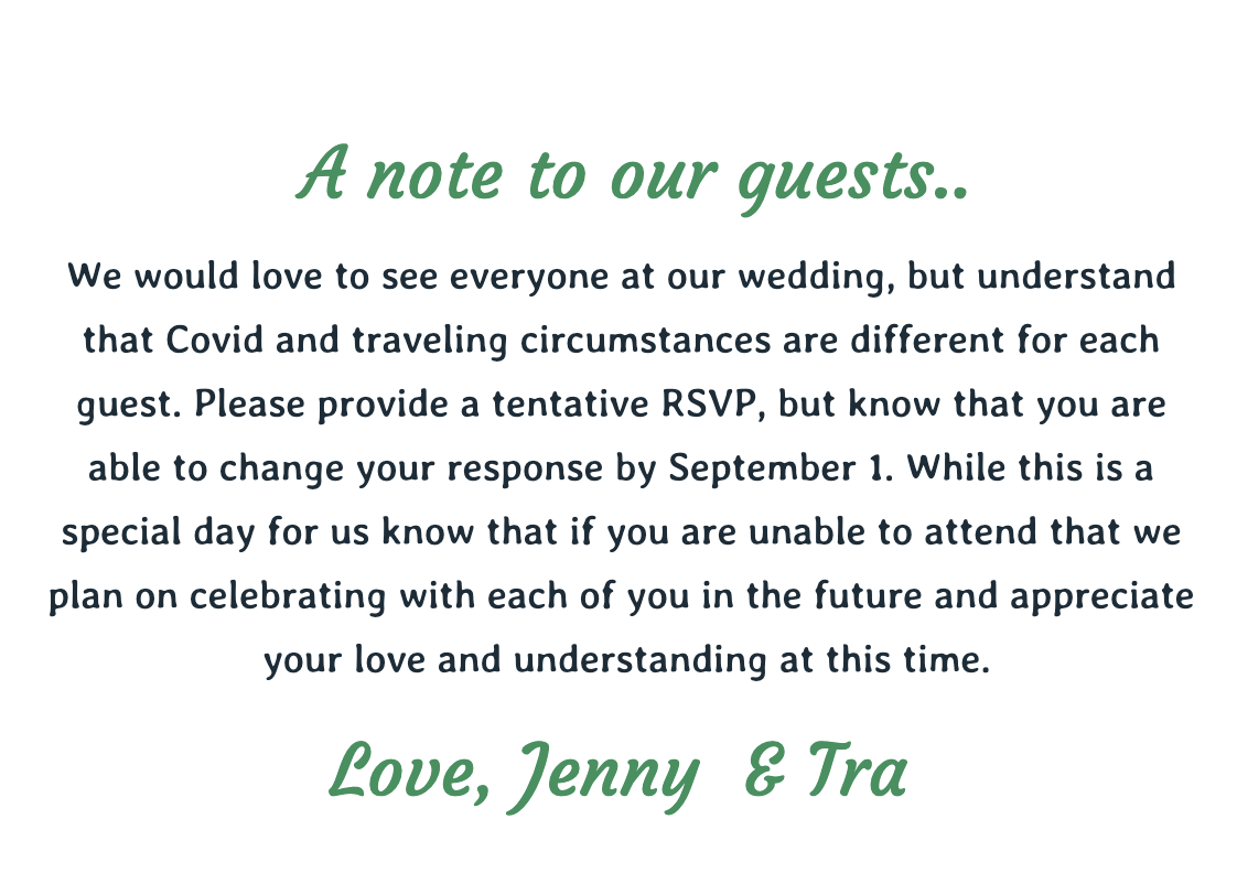 The Wedding Website of Jenny Goracke and Tra Trombetti