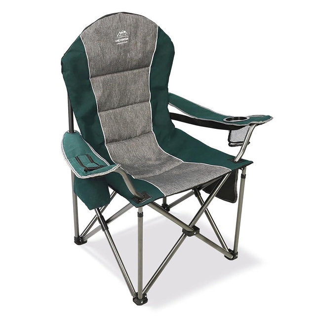 LANMOUNTAIN Camping Chairs for Adults,High Back Folding Camp Chair with Cup Holder and Cooler Bag,Heavy Duty Outdoor Lawn Chairs,Perfect for Camping,Hiking,Picnics,and Beach Trips,Dark Green…