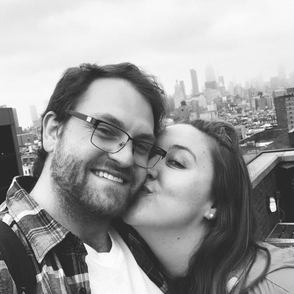 Champagne and kisses on the rooftop in NYC after we chose our vendor team for our wedding!!