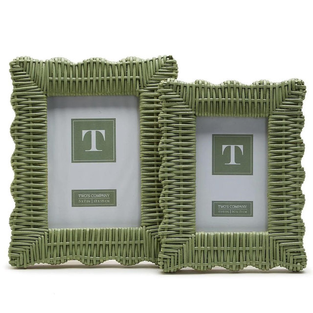 Wicker Weave Photo Frame - Green - 5x7