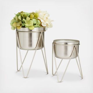 2-Piece Modern Planter Set with Stands