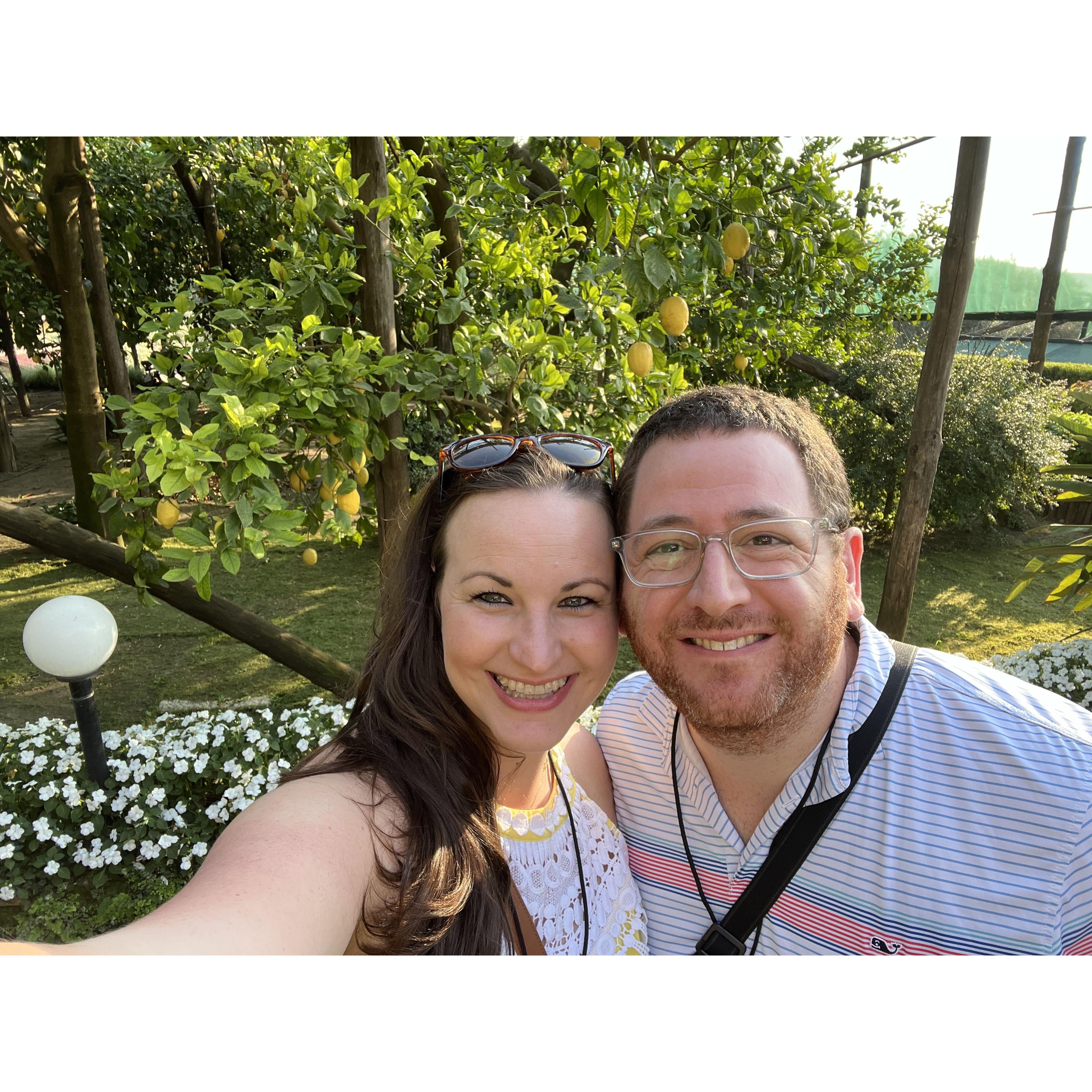 At a beautiful lemon farm in Sorrento, Italy!