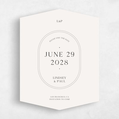Beige Diamond Wedding Save the Date - Cadiz Portrait