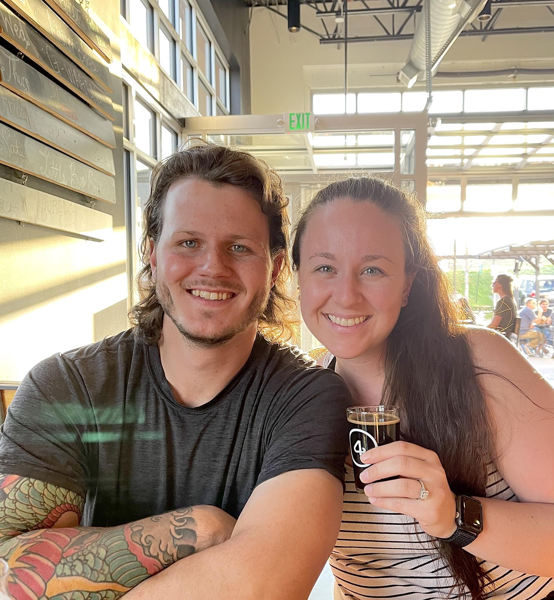 Kallie and Brian at 4 noses Brewery. This is one of their favorite breweries!