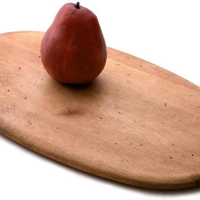 J.K. Adams 14.5” x 8.5” Maple Wood Artisan Cutting Board with Distressed Finish, Oval-Shaped
