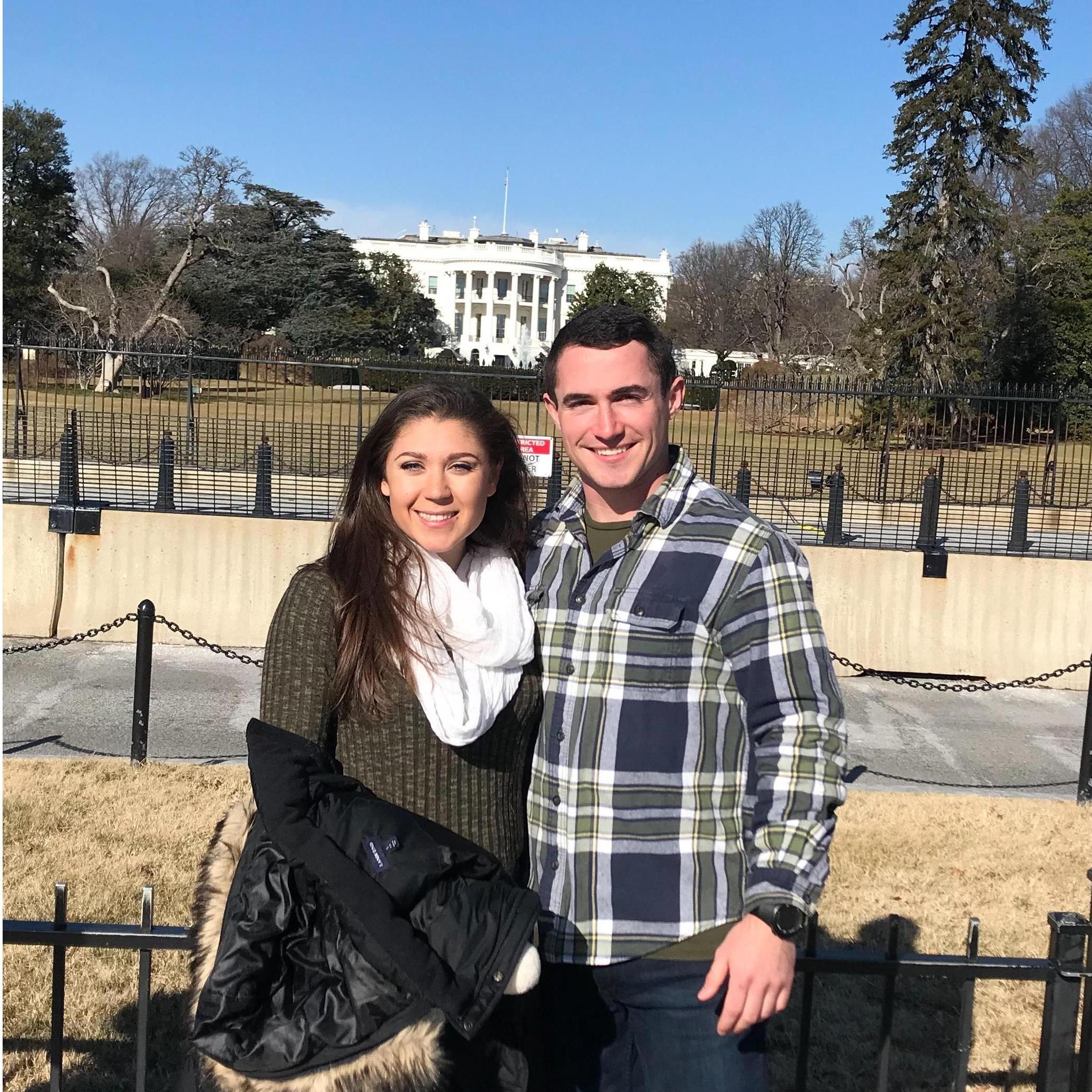 Luke's first trip to (the front of) the White House, and first trip to VA to see Hailey