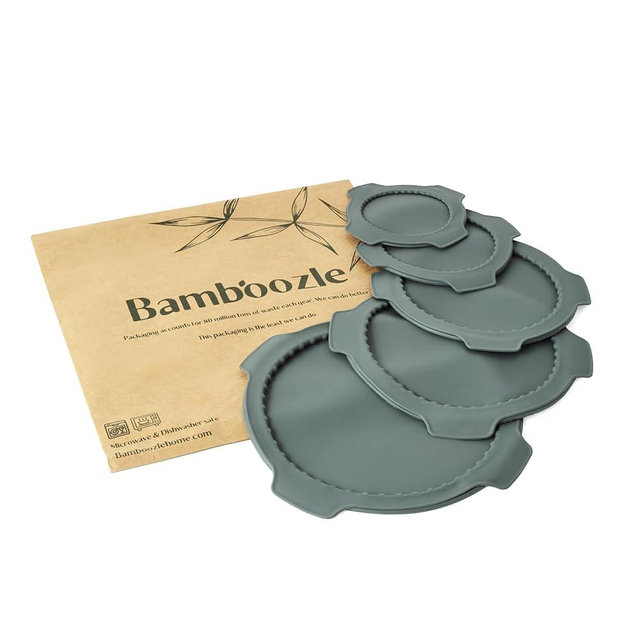 Bamboozle Silicone Mixing Bowl Lids, 5-Piece Set, Made For Bamboozle Astrik Mixing Bowls, Dishwasher Safe, Keep Food Fresh