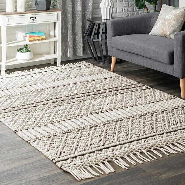 nuLOOM Texture Supreme Wool Area Rug, 5' x 8', Ivory