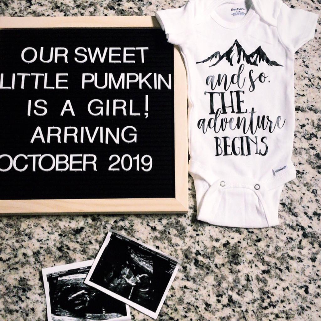 Pregnancy Announcement for our sweet girl! 4/25/19.