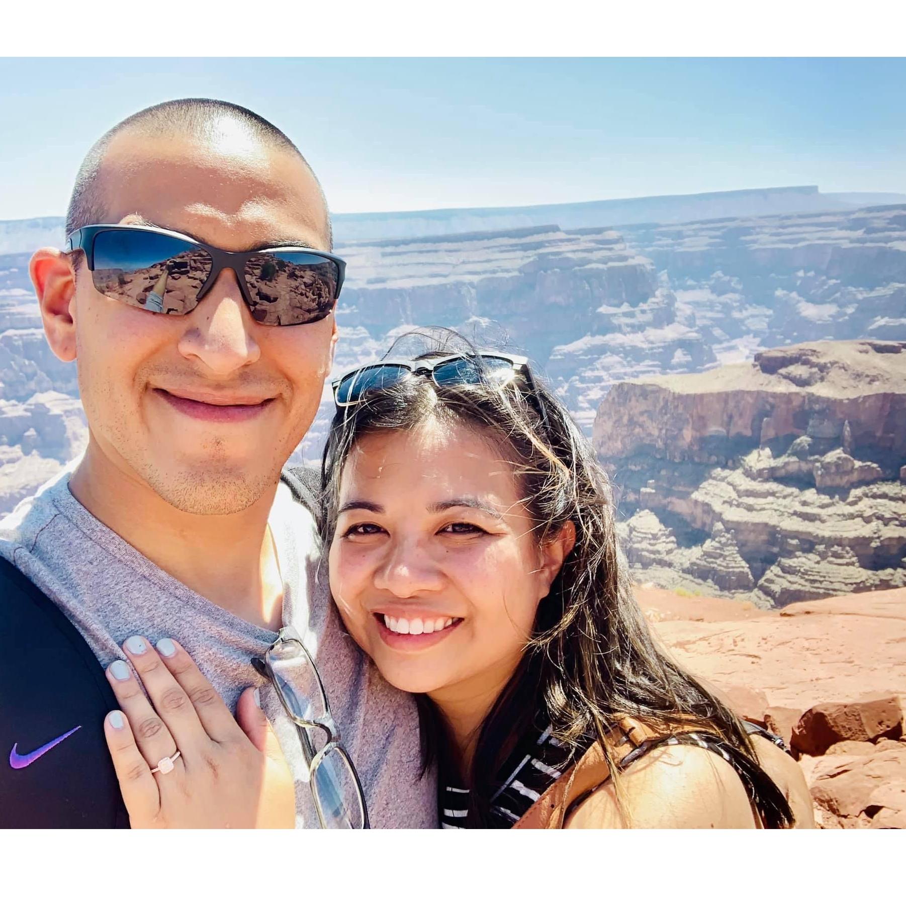 7.9.2019 - the best day of our lives, engaged at the top of the grand canyon