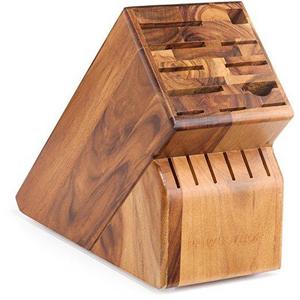 17 Slot Knife Block, Finish: Acacia
