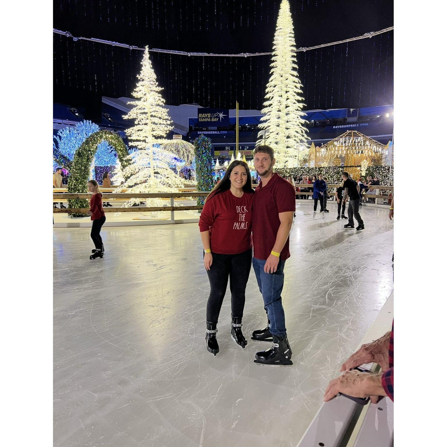 Ice skating at Christmas "Enchanted" in Tampa. An unforgettable experience.