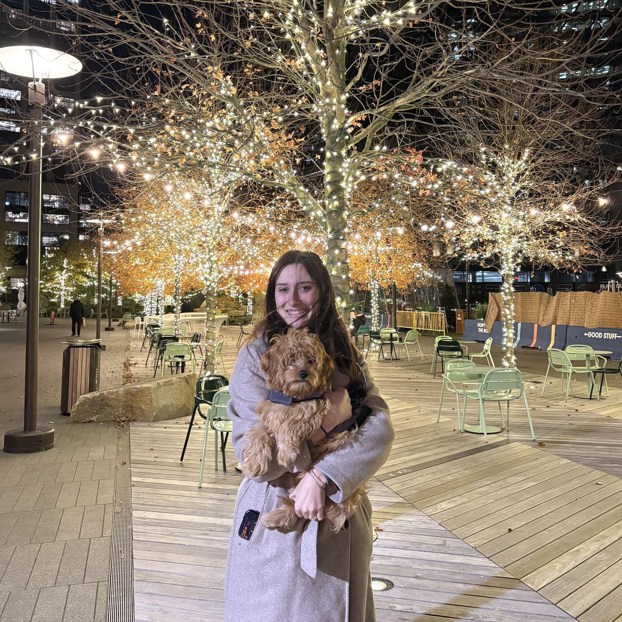 Twigs and Charlotte at the Christmas Market in Boston