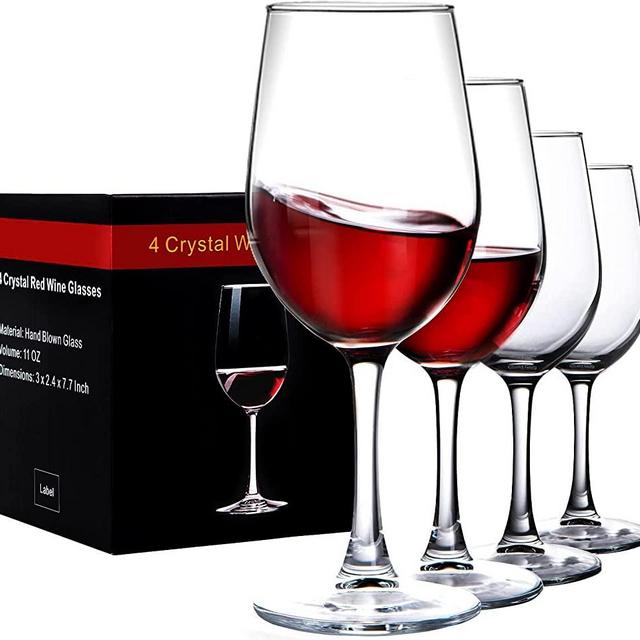 PARACITY Wine Glasses Clear Red White Wine Glass Goblets Crystal Stemware (4PCS)