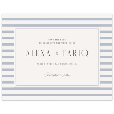 Dusty Blue Wedding Digital Save the Date - Azelie Landscape