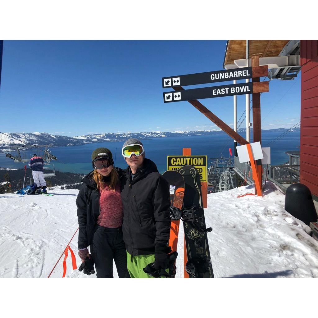 A few days post marathon, we caught the last show of the night at the Comedy Store, then made our 9 hour trek to Lake Tahoe, where he taught me to snowboard by leading me down me down a Black Diamond