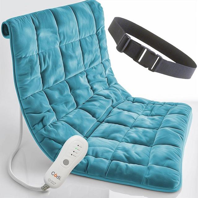 XL Weighted Heating Pad for Back & HIPS Pain, Full Body Relief, Built-in Adjustable Strap & Clip, Moist & Dry, 3.3 Lb with 4 Heat Setting,2H Auto Shut Off, XXL 20x24