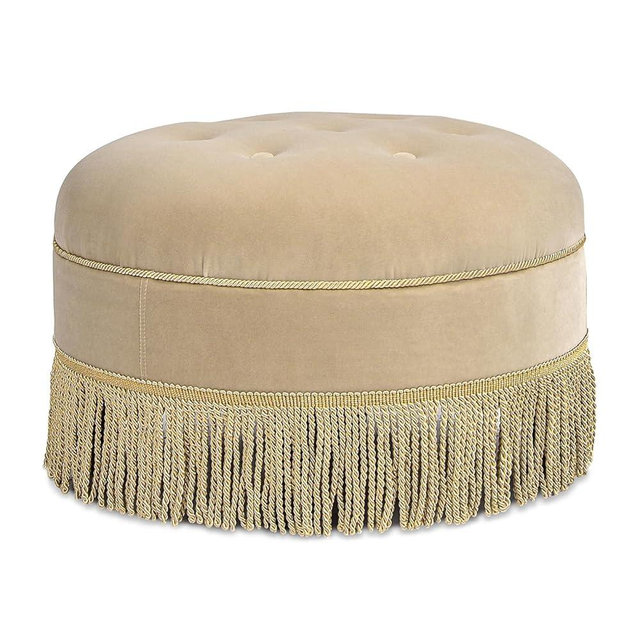 Jennifer Taylor Home Yolanda 24" Round Upholstered Accent Ottoman