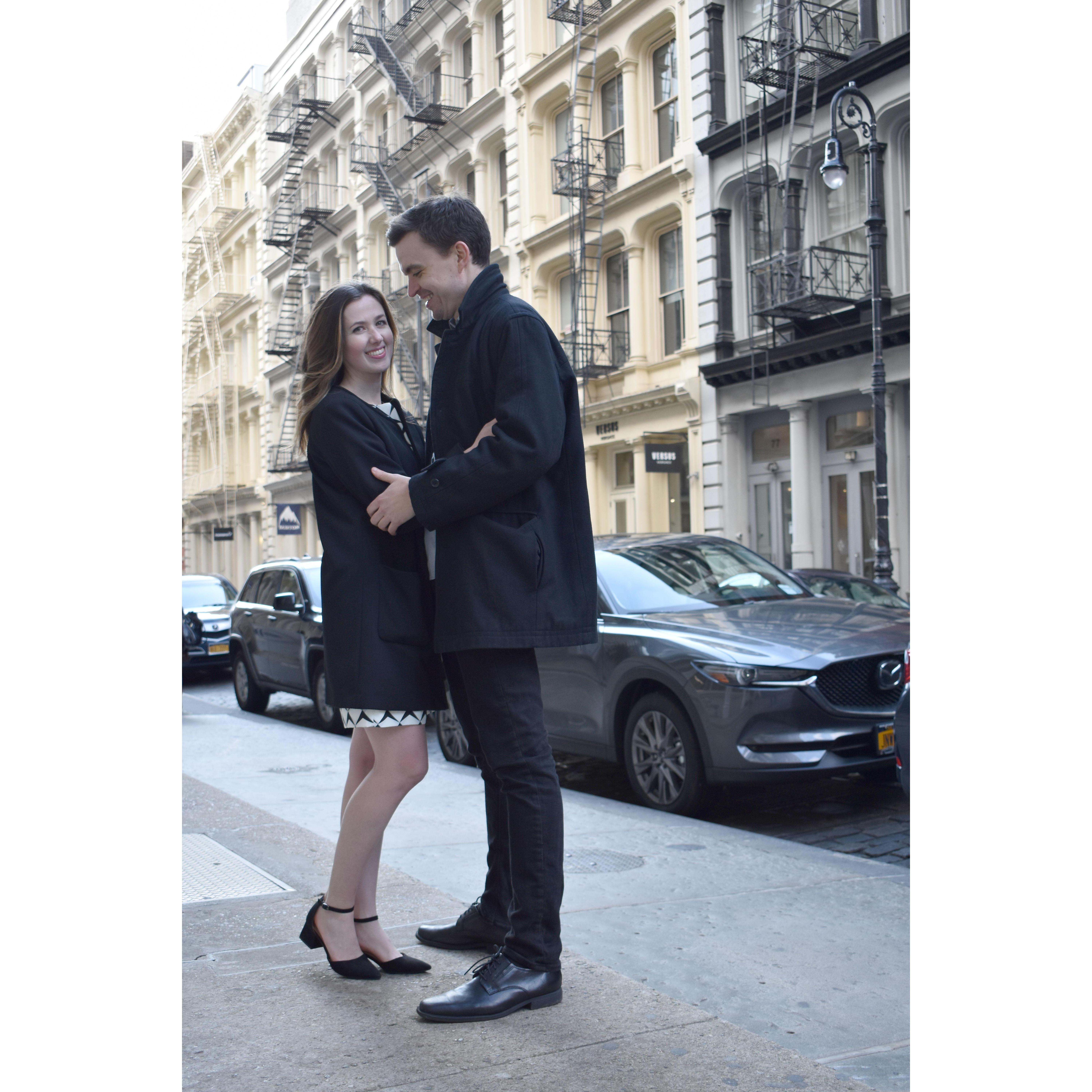 Engagement photo in SOHO, NYC.