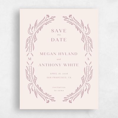 Dusty Rose, Pink Wedding Save the Date - Basel Portrait