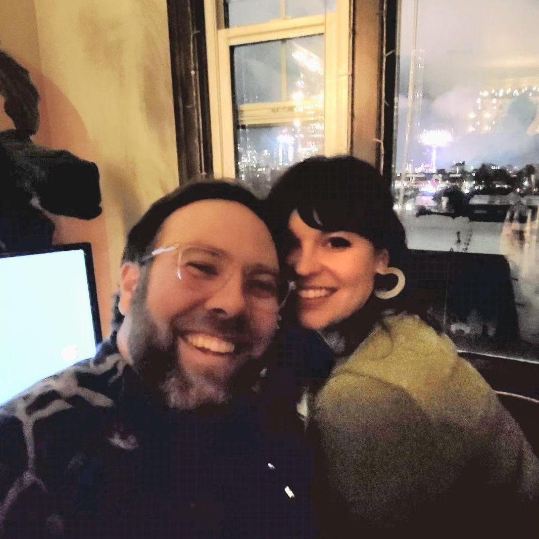 The very first picture ever taken of the two us (at a particularly raucous New Years Eve party). Thanks for the photo, Joon!