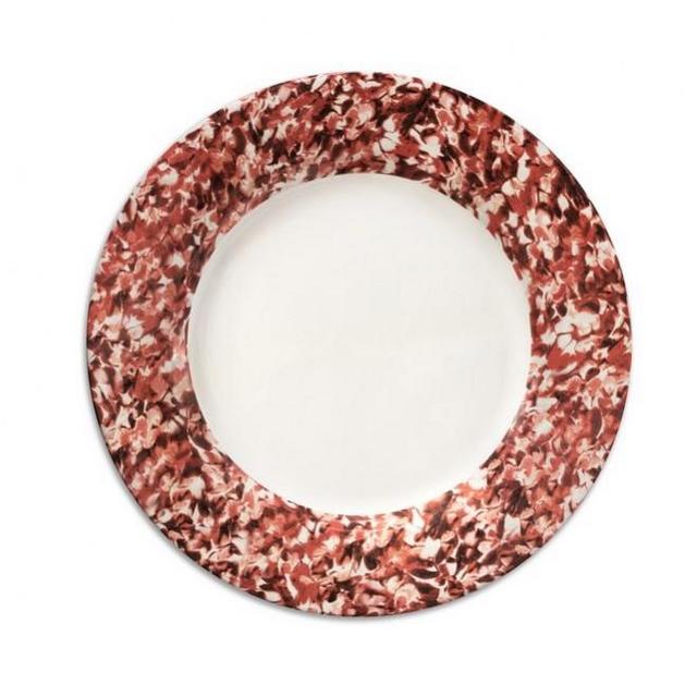 RED MIX PLAIN PLATES SET OF 6
