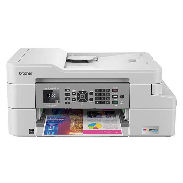 Brother MFC-J805DW INKvestmentTank Color Inkjet All-in-One Printer with Mobile Device and Duplex Printing with Up To 1-Year of Ink In-box, White, one size