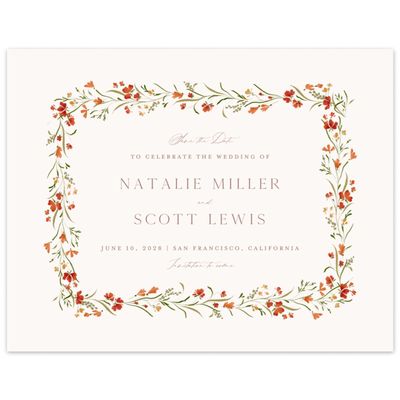 Beige Wedding Digital Save the Date - Mirtillo Landscape