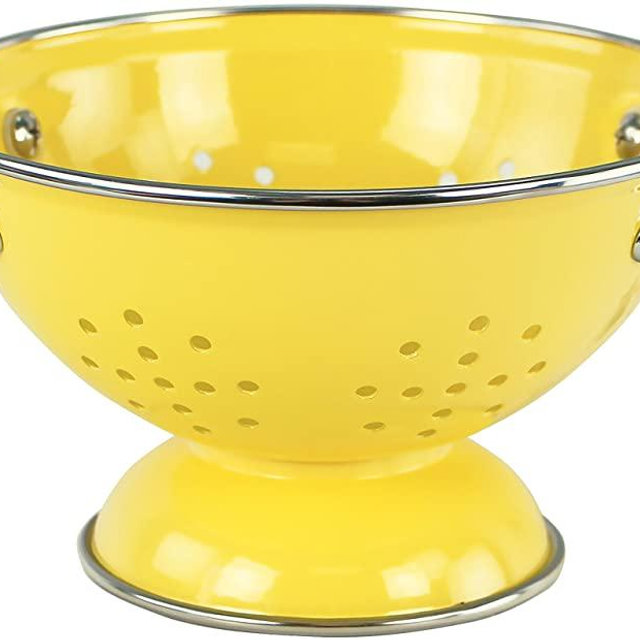 Calypso Basics by Reston Lloyd Powder Coated Enameled Colander, 1 Quart, Lemon