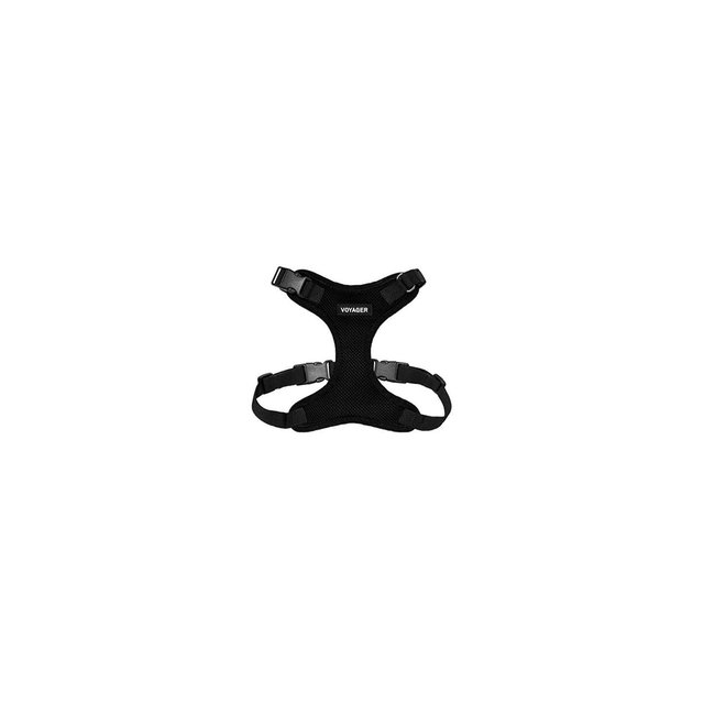 Voyager Step-In Lock Adjustable Dog & Cat Harness for All Breeds, Breathable Mesh, Black, S