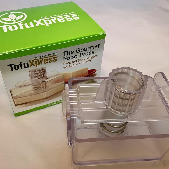Gourmet Tofu Press/Marinating Dish - Clear. TofuXpress removes moisture from tofu and other foods automatically without mess.