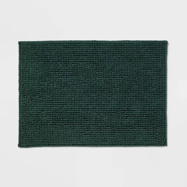 17"x24" Everyday Chenille Bath Rug Dark Green - Room Essentials™