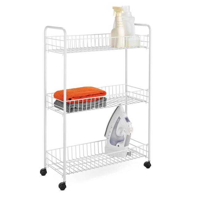 Honey-Can-Do® 3-Tier Metal Laundry Cart in White
