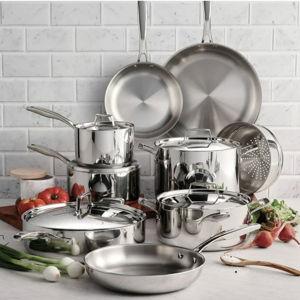 Tramontina 14-Piece Tri-Ply Clad 18/10 Stainless Steel Cookware Set
