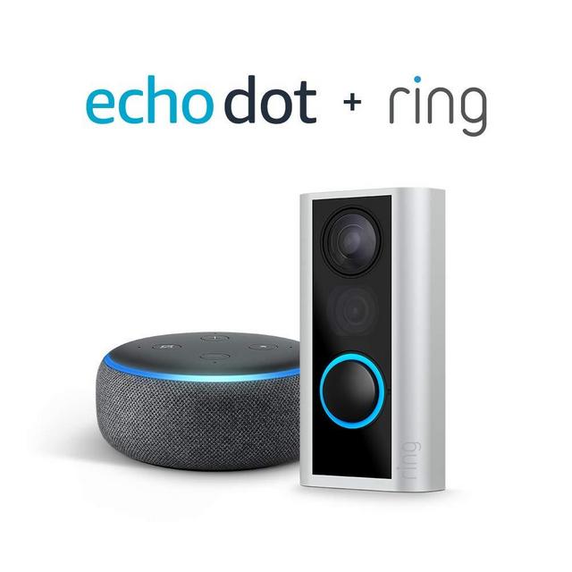 Ring Peephole Cam with Echo Dot (3rd Gen) - Charcoal