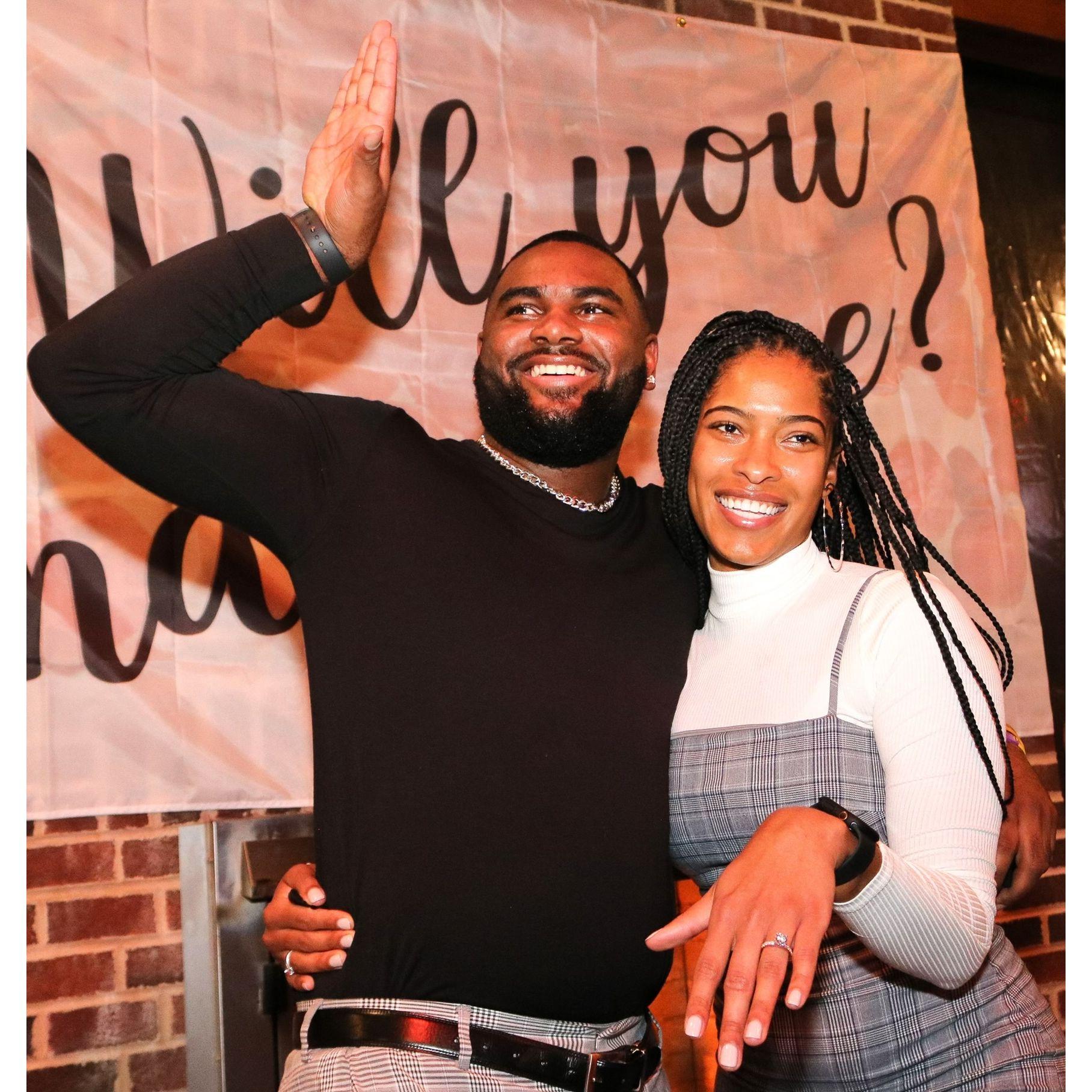 Our engagement on David's birthday in 2022.