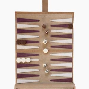 Bordeaux Leather Roll Up Backgammon | The Go-To