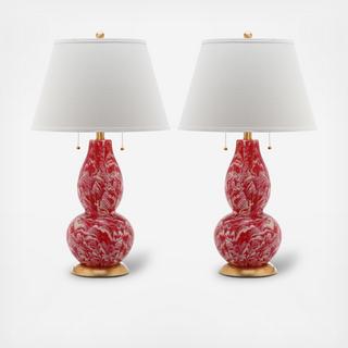 Color Swirls Table Lamp, Set of 2