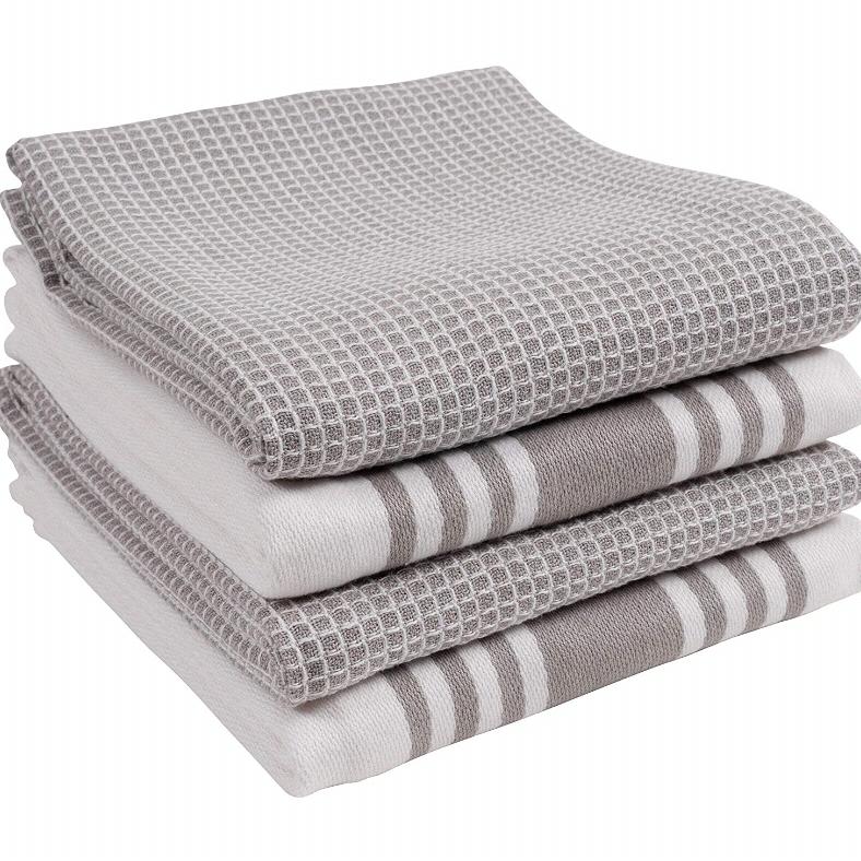 KAF Home Kitchen Towels, Set of 4 Absorbent, Durable and Soft Towels | Perfect for Kitchen Messes and Drying Dishes, 18 x 28 – Inches, Drizzle