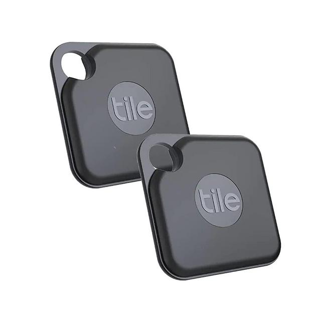 Tile Pro (2020) 2 - Pack - High Performance Bluetooth Tracker, Keys Finder and Item Locator for Keys, Bags, and More; 400 ft Range, Water Resistance and 1 Year Replaceable Battery
