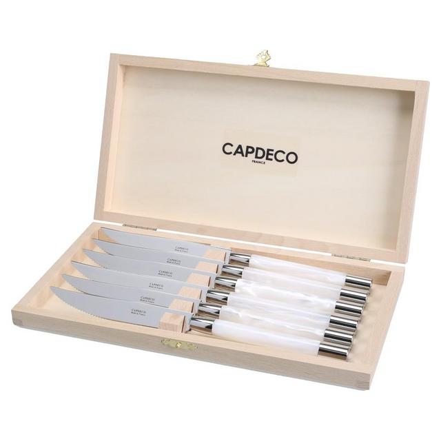 Capdeco Conty 6-Piece Steak Knife Set, White