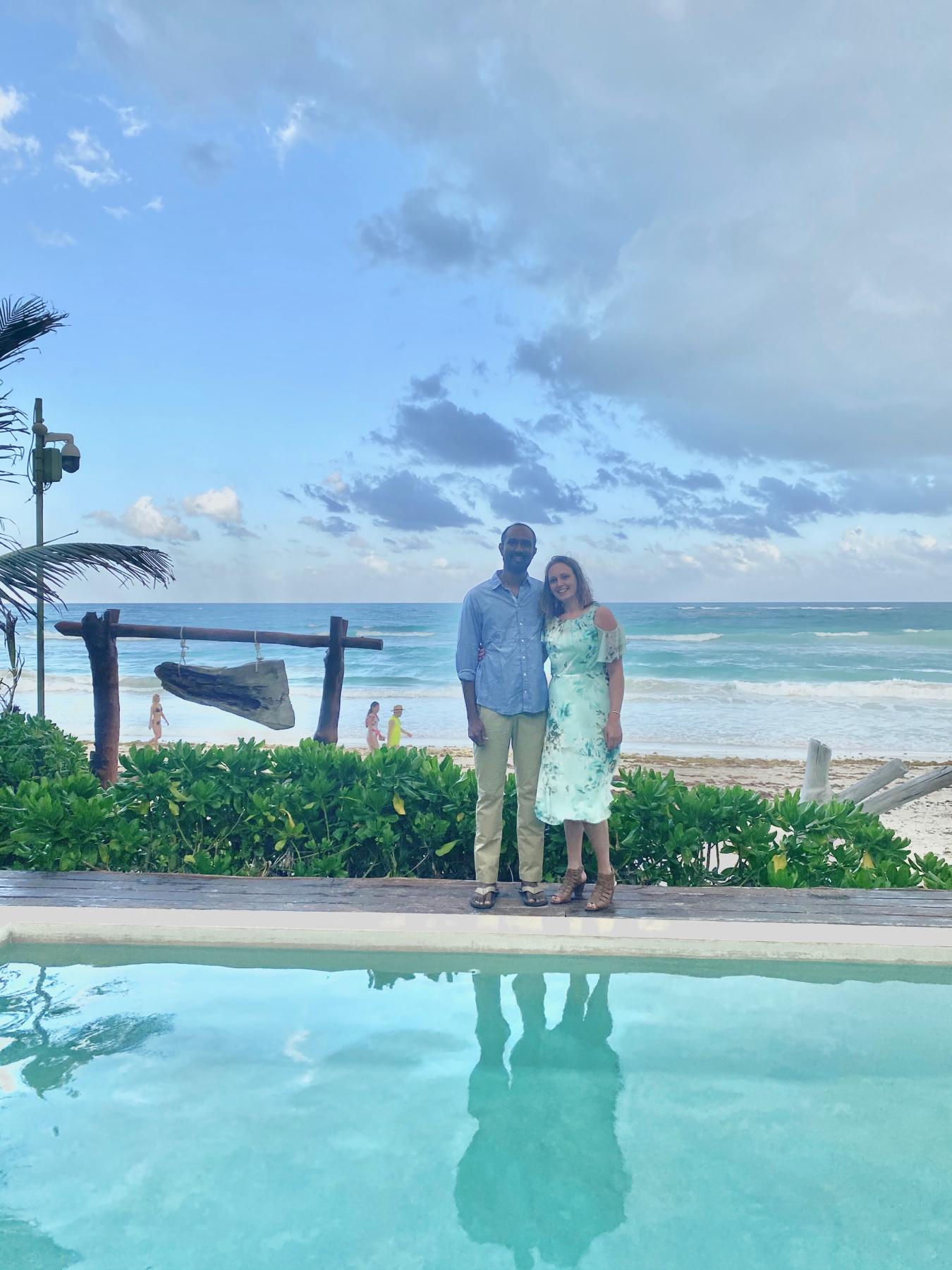 At the beach in Tulum, Mexico.