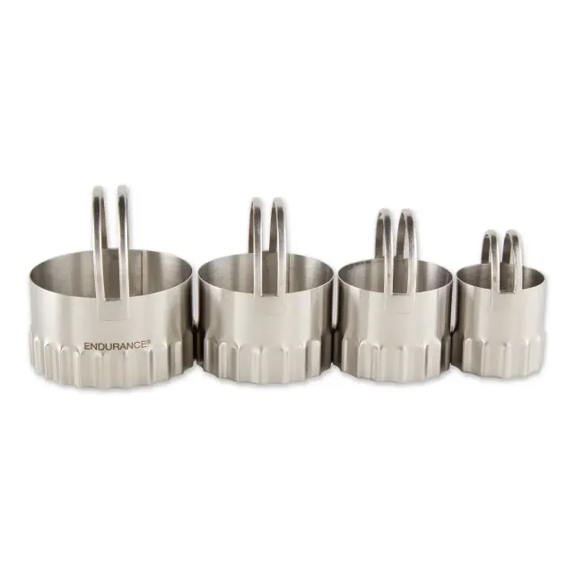 Rsvp Biscuit Cutters - Round Rippled Set Of 4