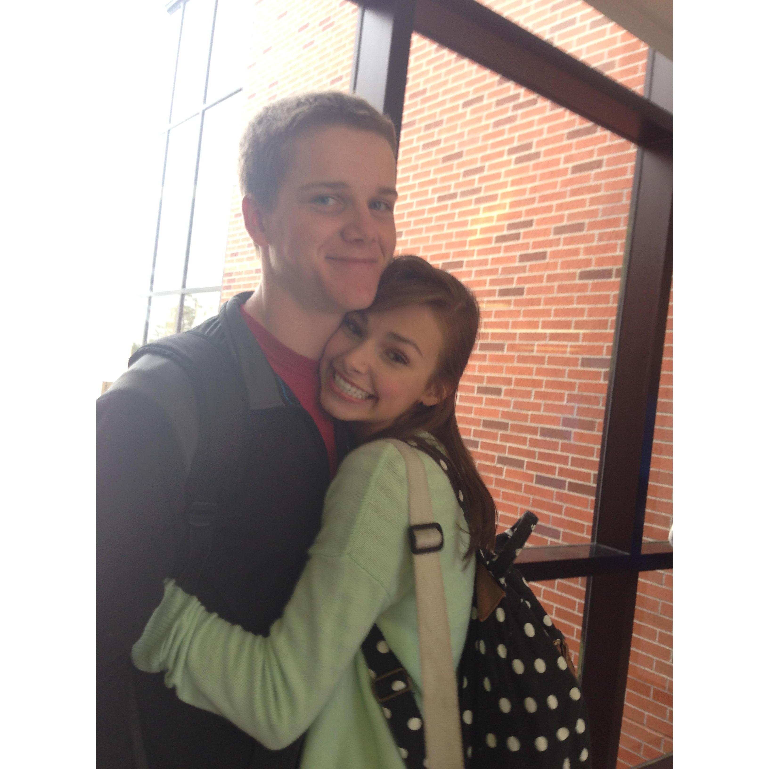 B walking me to class senior year!