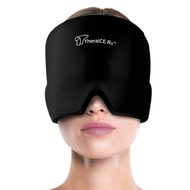 TheraICE Rx Form Fitting Gel Ice Headache & Migraine Relief Hat, Cold Therapy Cap Migraine Relief Products, Comfortable Head Wrap Ice Pack Eye Mask for Puffy Eyes, Tension, Sinus & Stress Relief