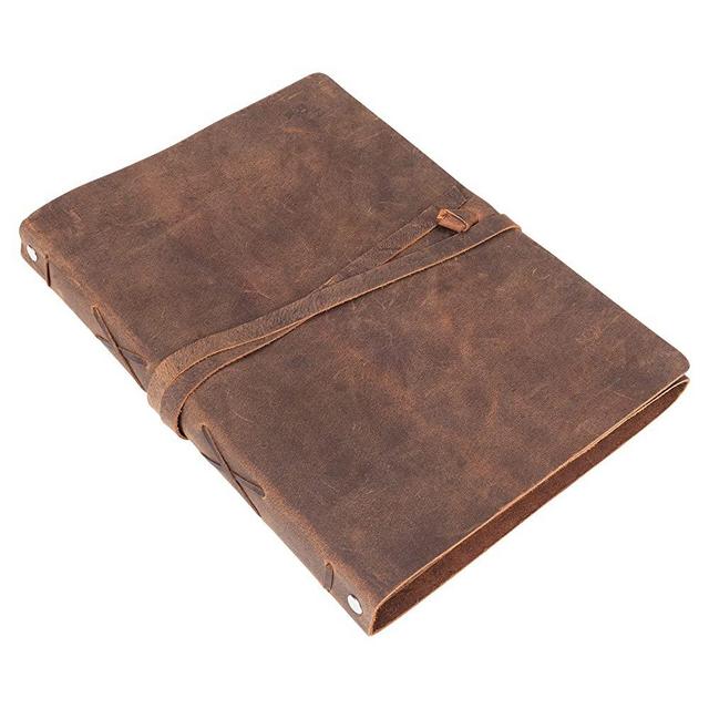 Leather Photo Album Scrap Book – Handcrafted Full Grain Buffalo Leather Scrapbook and Photo Albums for Photos w/ Leather Strap – Beautiful Handmade Wedding Photo Album Book, Photo Book by MOONSTER®