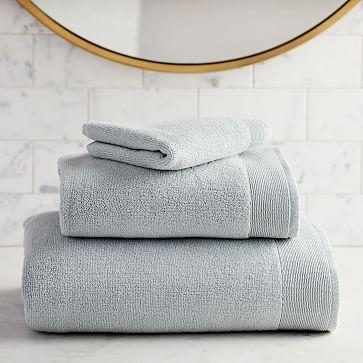 Organic Luxe Fibrosoft Towel, Set of 3, Sea Salt Blue