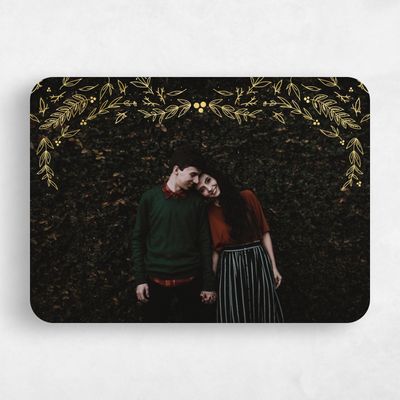 Yellow Rounded Holiday Card - Cozine Foil