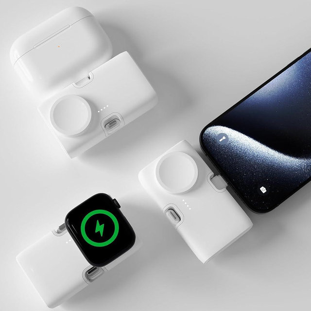 Laxarmer 4500mAh 12W Portable Battery Pack compatible with Apple iPhone16 pro max 15 14 13 12 11,iWatch Watch Charger Ultra10 9 8 7 6 5 4,Airpods,Car Travel Wireless Magnetic Usb C Charging Power Bank